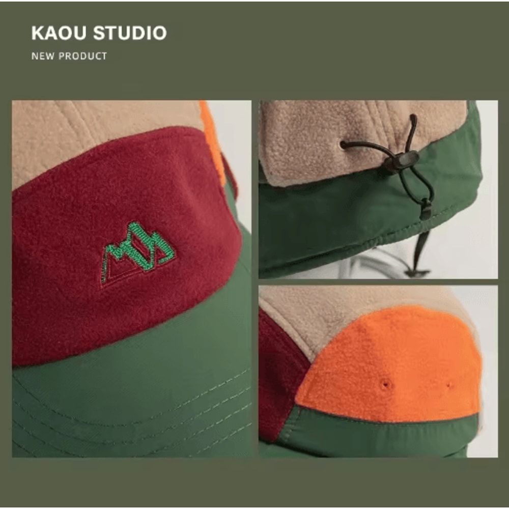 Short Brim Autumn Winter Baseball Cap With Ear Protection 12