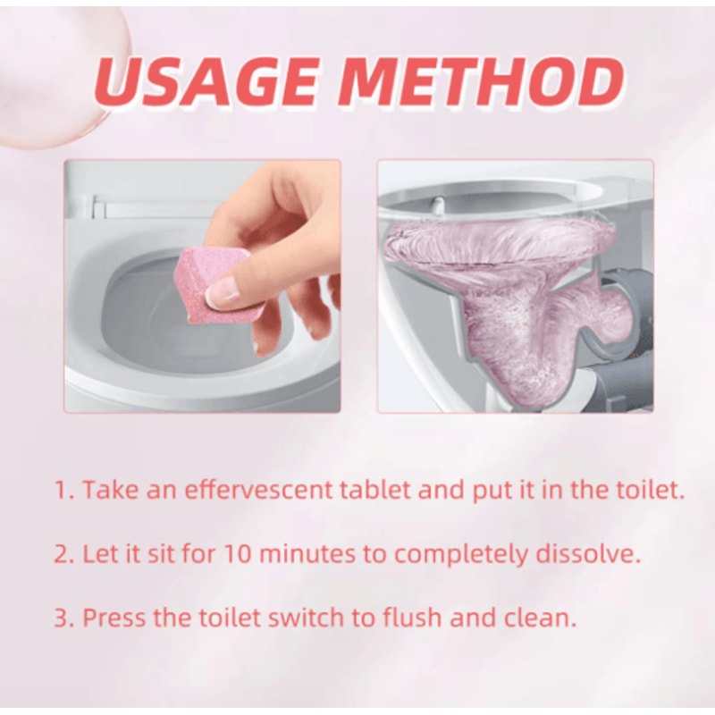 Effervescent Toilet Cleaning Tablets For Deep Clean And Deodorizing 7