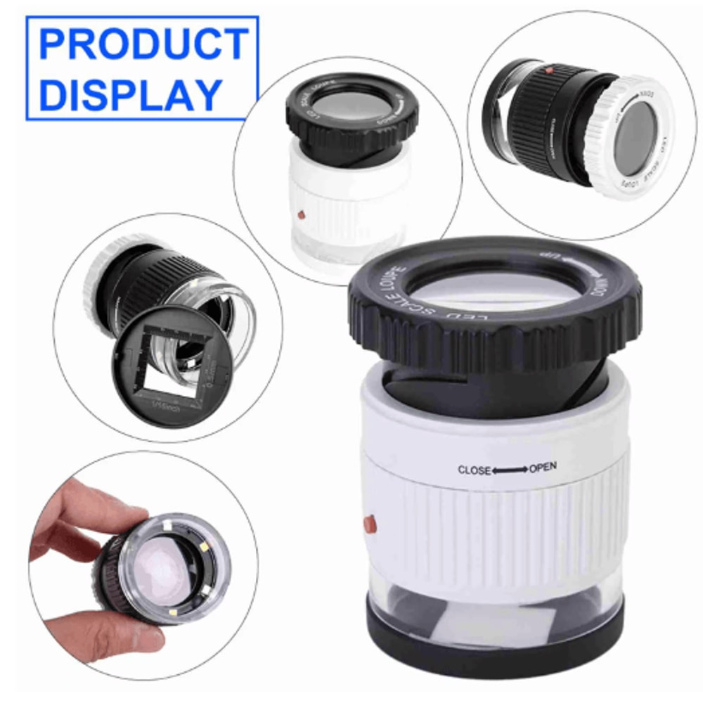 30x Pocket Magnifier With LED UV Light And Measuring Scale 7