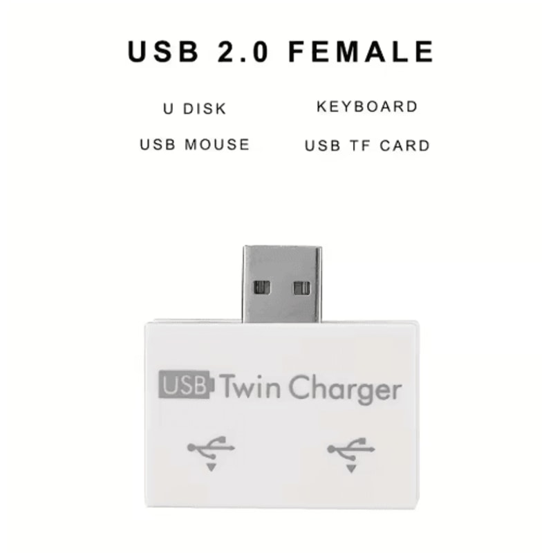 USB 20 Splitter Adapter 1 Male To 2 Female Ports Hub 3