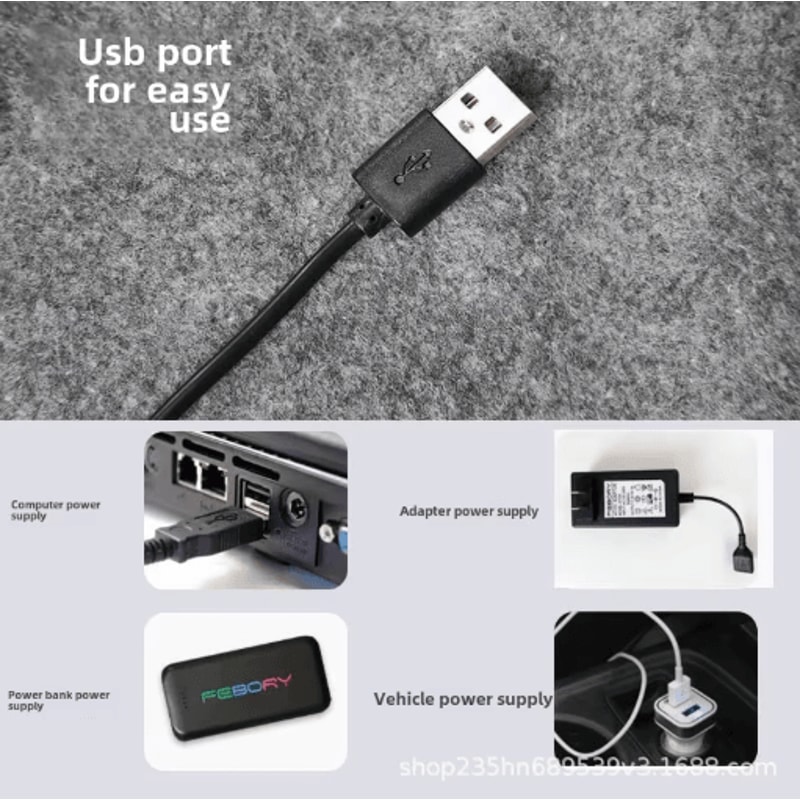 6 Area 10W USB Heated Mattress Pad Plush Electric Blanket 3