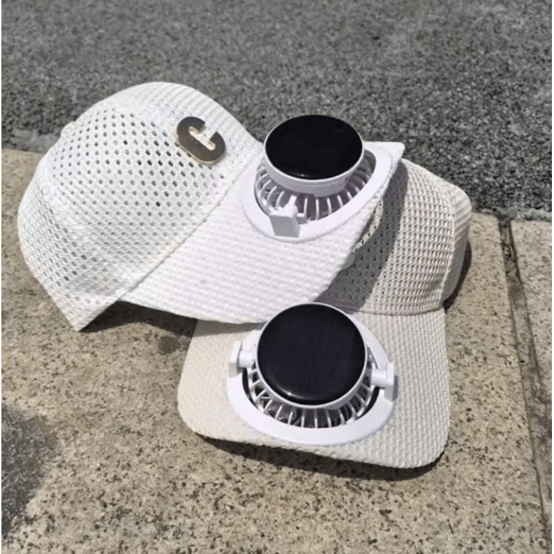 Solar Powered Fan Trucker Snapback Hat With Breathable Mesh For Outdoor Fishing And Summer Work 0