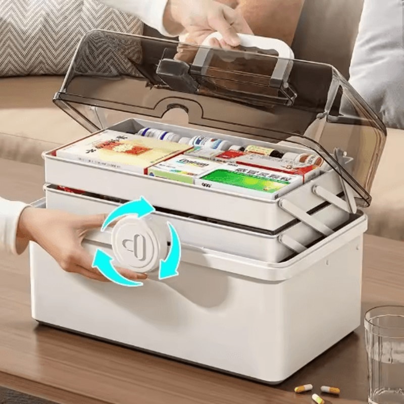 Large Capacity Multi Layer Home Medicine Storage Box With Organized Compartments 5