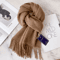 100 Wool Winter Narrow Scarf In Solid Colors For Men And Women 3
