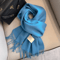 100 Wool Winter Narrow Scarf In Solid Colors For Men And Women 5