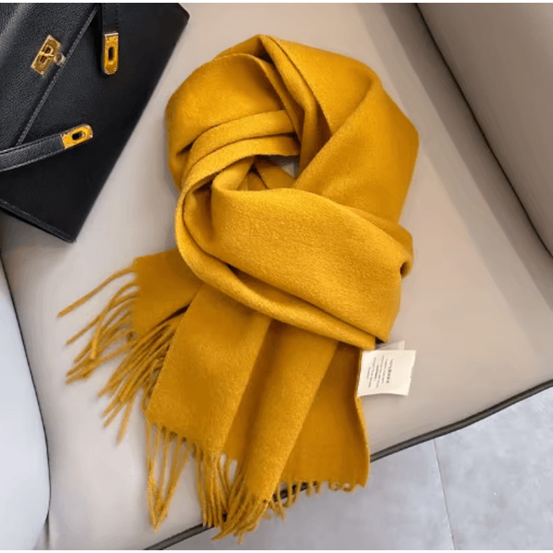 100 Wool Winter Narrow Scarf In Solid Colors For Men And Women 7