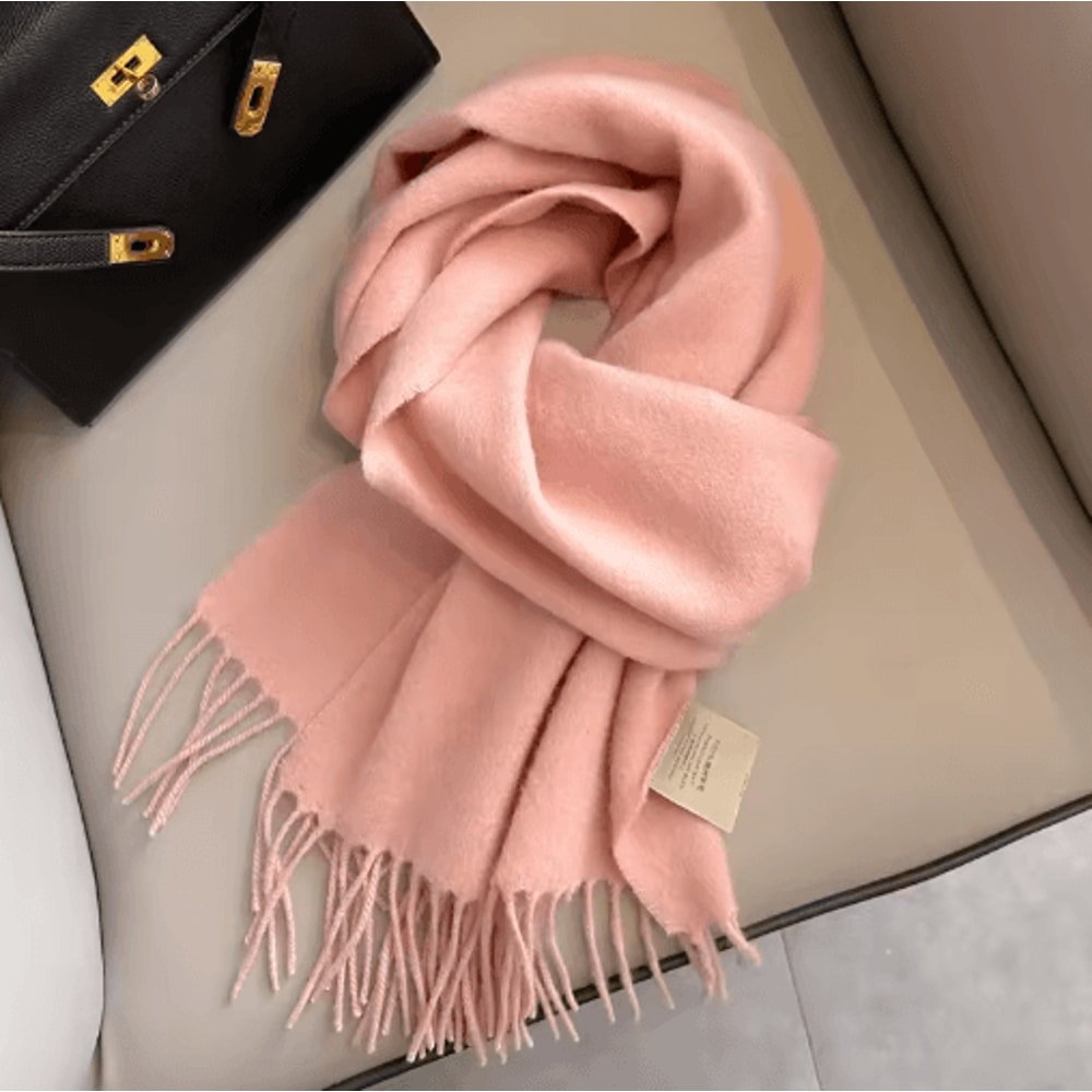 100 Wool Winter Narrow Scarf In Solid Colors For Men And Women 12