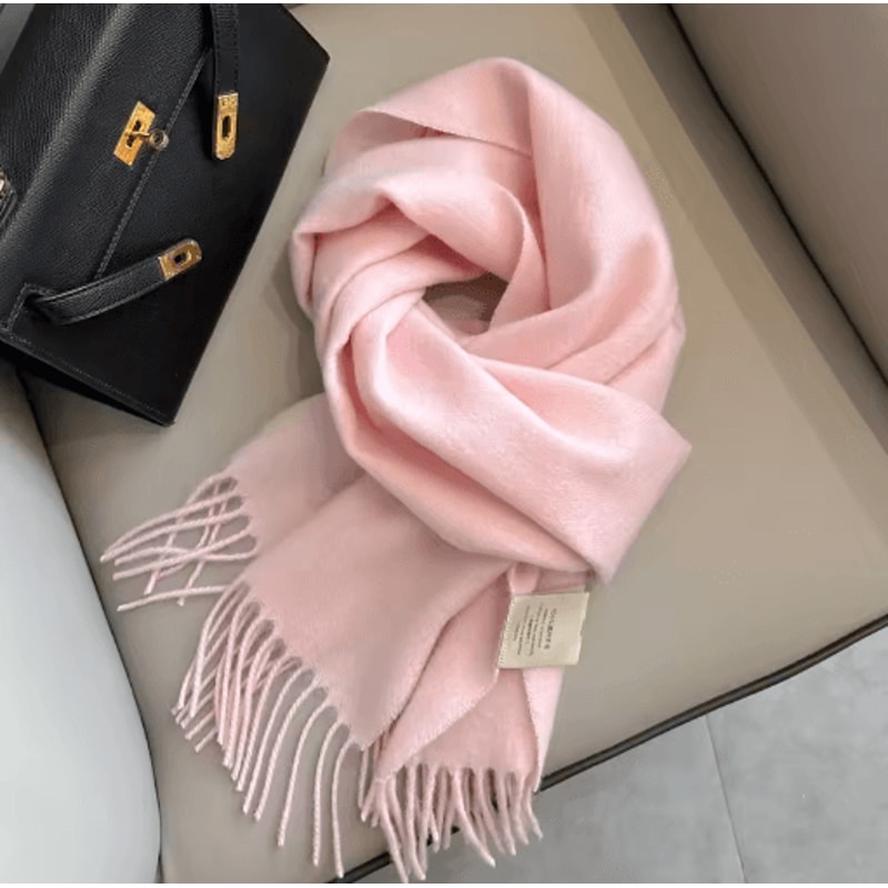100 Wool Winter Narrow Scarf In Solid Colors For Men And Women 13