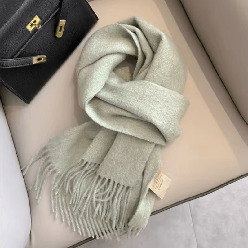 100 Wool Winter Narrow Scarf In Solid Colors For Men And Women 15