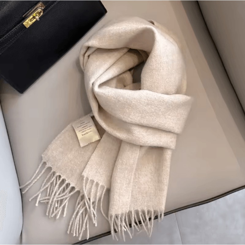 100 Wool Winter Narrow Scarf In Solid Colors For Men And Women 24
