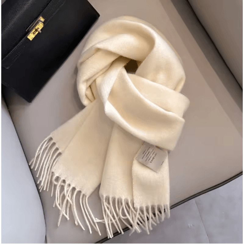 100 Wool Winter Narrow Scarf In Solid Colors For Men And Women 25