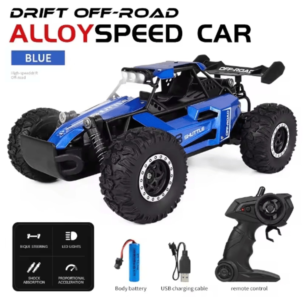 116 High Speed Off Road RC Car With LED Lights And 24GHz Control 12