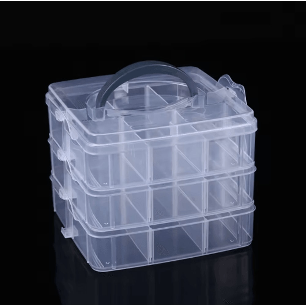 3 Layer 18 Grid Portable Storage Box With Detachable Compartments 4