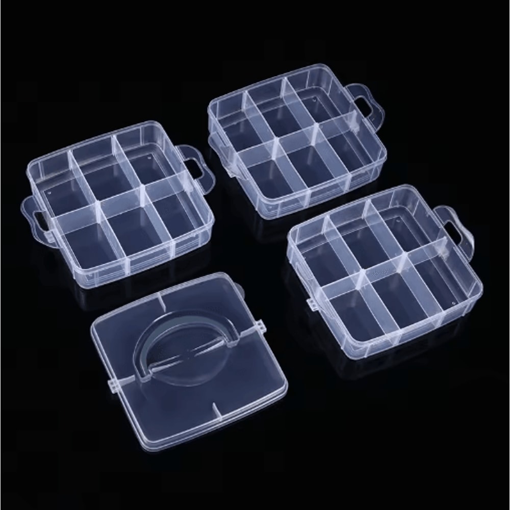 3 Layer 18 Grid Portable Storage Box With Detachable Compartments 5