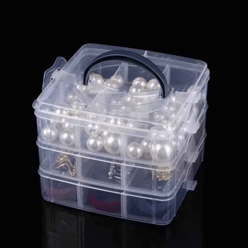 3 Layer 18 Grid Portable Storage Box With Detachable Compartments 8