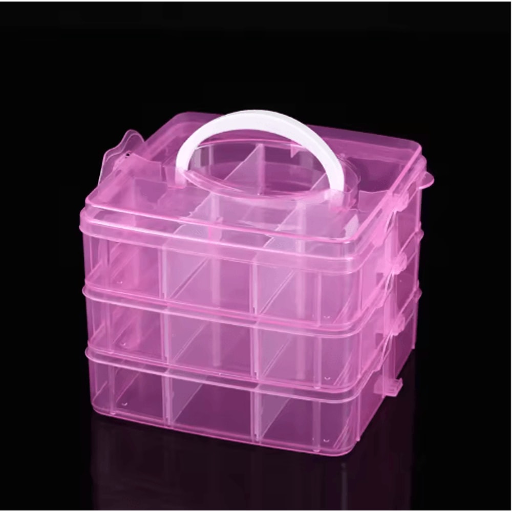 3 Layer 18 Grid Portable Storage Box With Detachable Compartments 9