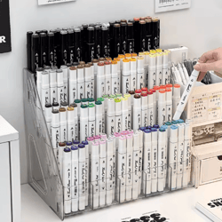 large capacity staircase desk storage box with multi compartment pen holder