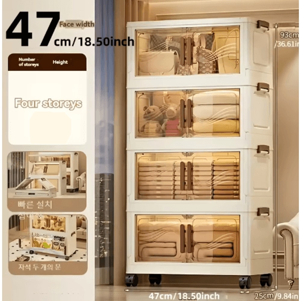 Foldable Storage Box With Clear Door For Clothes Books And Toys Organization 5