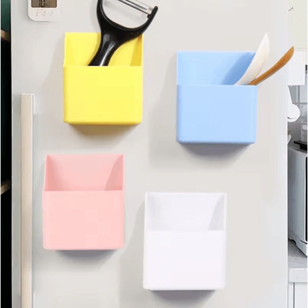 Large Capacity Magnetic Refrigerator Storage Box With Pen Holder Organizer 7