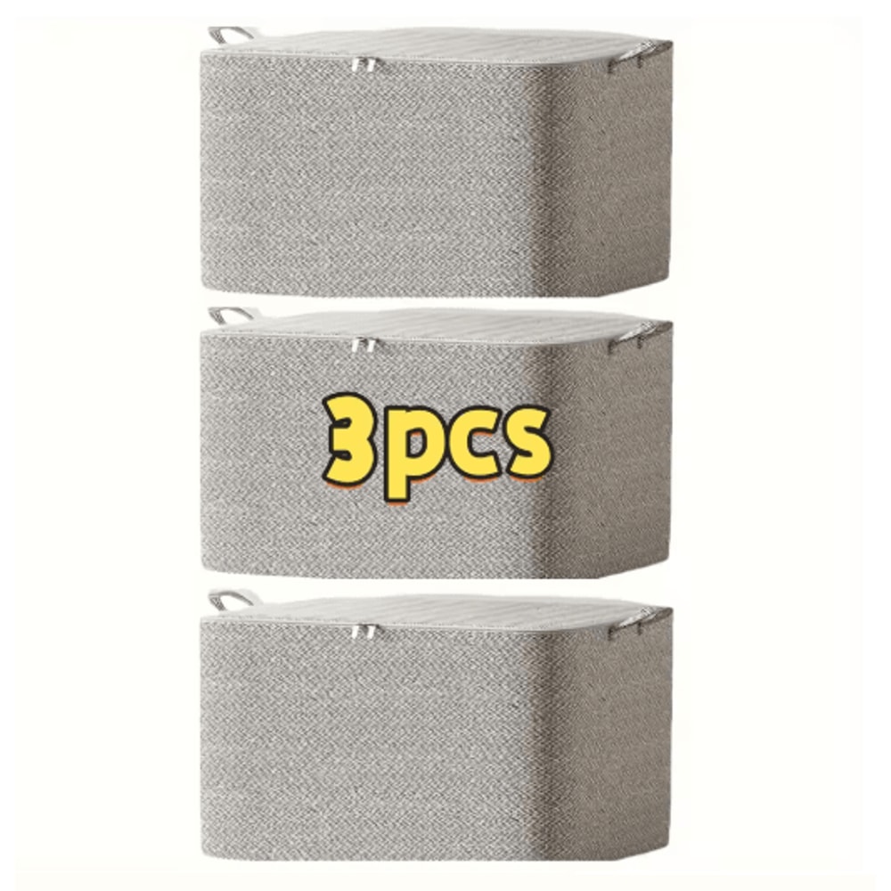 3PCS Large Capacity Closet Wardrobe Organizer Bags For Quilts And Clothing 1