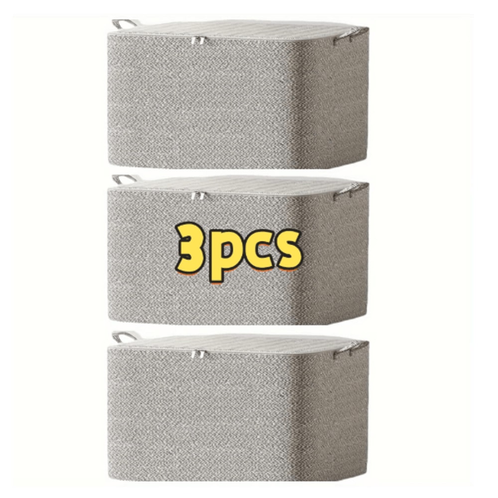 3PCS Large Capacity Closet Wardrobe Organizer Bags For Quilts And Clothing 0