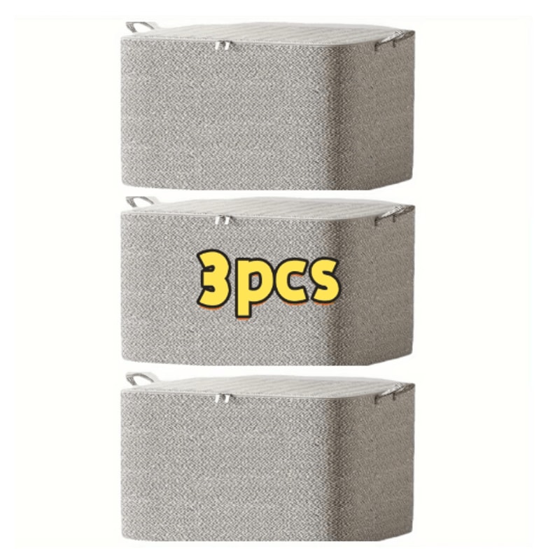 3PCS Large Capacity Closet Wardrobe Organizer Bags For Quilts And Clothing 0