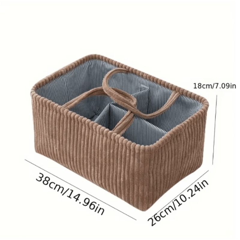 Large Bohemian Woven Storage Basket With Multi Compartment Organizer 6
