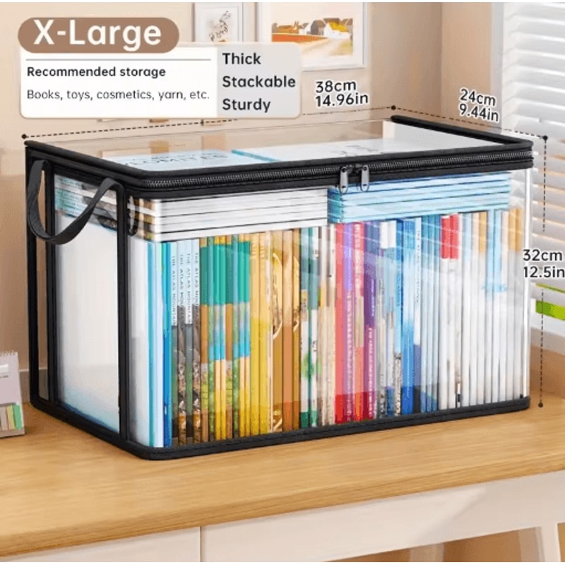 Large Capacity Transparent PVC Storage Bag With Flip Cover And View Window 2