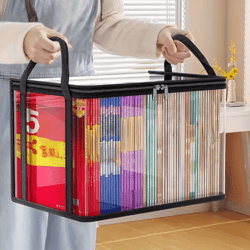 large capacity transparent pvc storage bag with flip cover and view window
