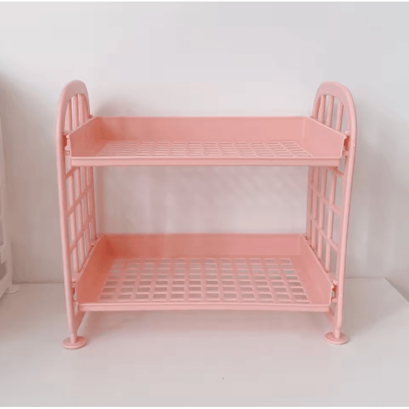 Detachable Folding Double Layer Desktop Storage Rack For Office And Under Desk Use 5