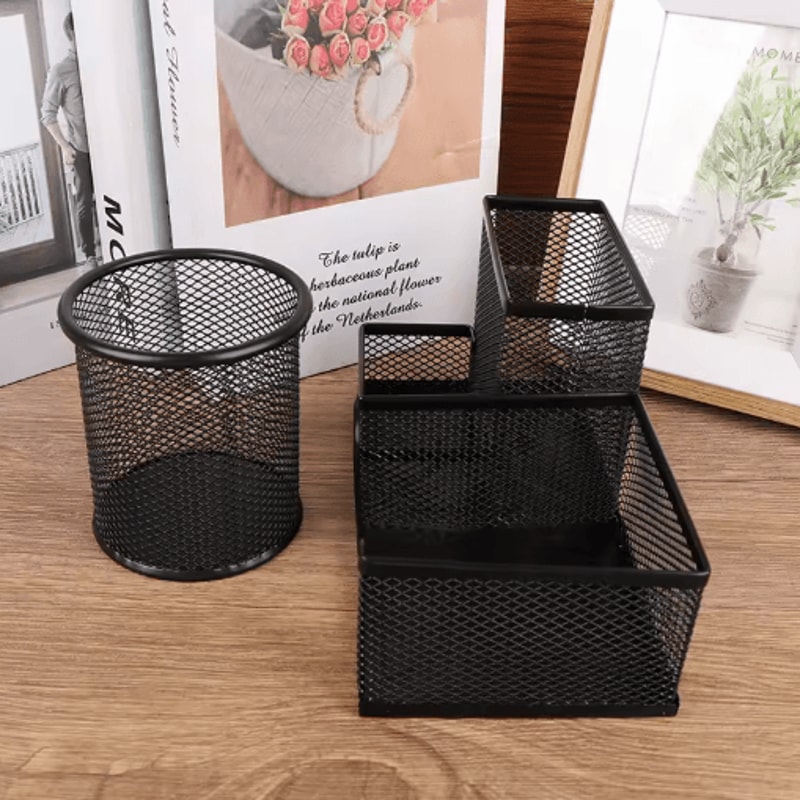 Creative Metal 3 Grid Desk Organizer Pen Holder And File Storage Rack 3