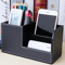 High Grade PU Leather Desk Organizer With 3 Compartment Pen Holder Caddy 6