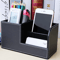 High Grade PU Leather Desk Organizer With 3 Compartment Pen Holder Caddy 6