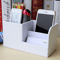 High Grade PU Leather Desk Organizer With 3 Compartment Pen Holder Caddy 7
