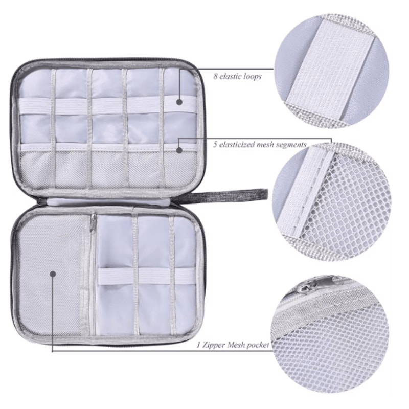 Electronics Organizer Bag And Waterproof Cable Storage Pouch Travel Tech Accessories Organizer Case 7