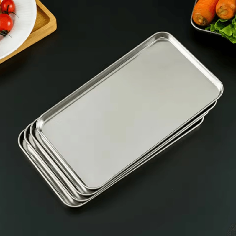 Stainless Steel Serving Tray Rectangle Buffet Food Presentation Pan 9