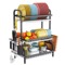 3 Tier Dish Drying Rack With Drainboard Tray Utensil Holder Kitchen Counter Organizer 1