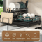 Double Tier Extendable Dish Drainer Large Capacity Adjustable Kitchen Countertop Rack 1