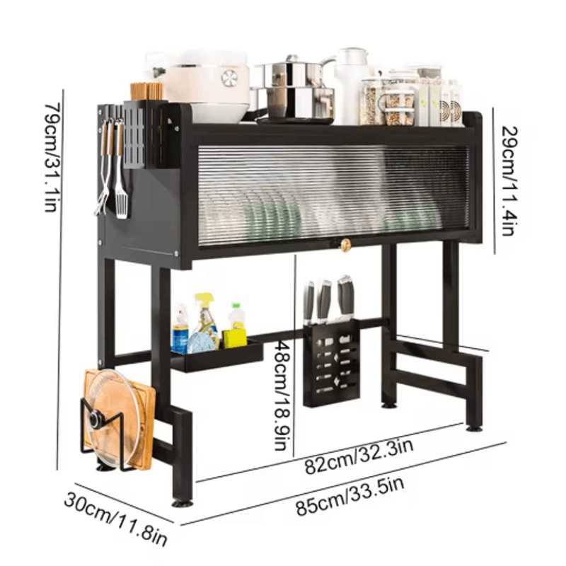 3 Tier Over The Sink Dish Drying Rack With Cover Large Kitchen Drain Shelf Storage System 1