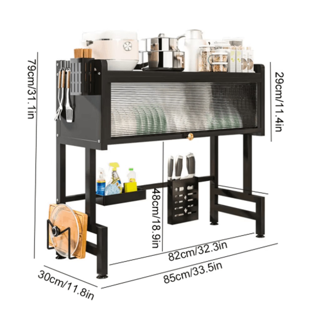 3 Tier Over The Sink Dish Drying Rack With Cover Large Kitchen Drain Shelf Storage System 2