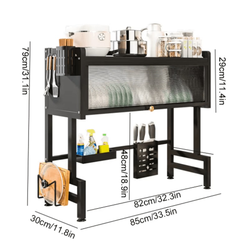 3 Tier Over The Sink Dish Drying Rack With Cover Large Kitchen Drain Shelf Storage System 2