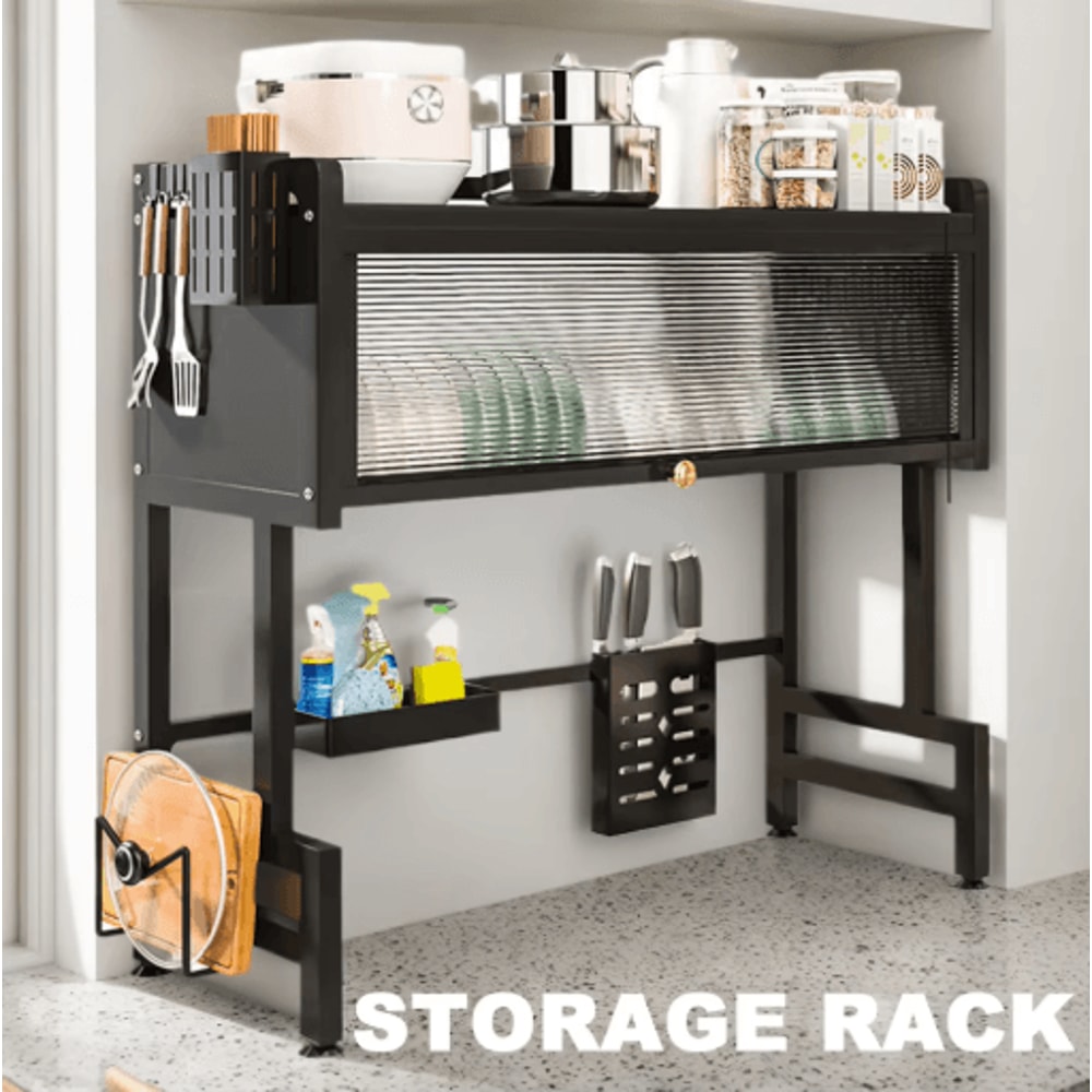 3 Tier Over The Sink Dish Drying Rack With Cover Large Kitchen Drain Shelf Storage System 3