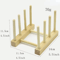 Wooden Dish Drainer Rack Bamboo Plate Pot Lid Drying Stand For Kitchen Counter 6