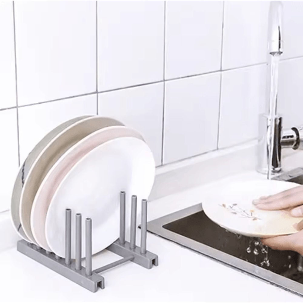 Wooden Dish Drainer Rack Bamboo Plate Pot Lid Drying Stand For Kitchen Counter 11