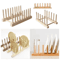 Wooden Dish Drainer Rack Bamboo Plate Pot Lid Drying Stand For Kitchen Counter 0