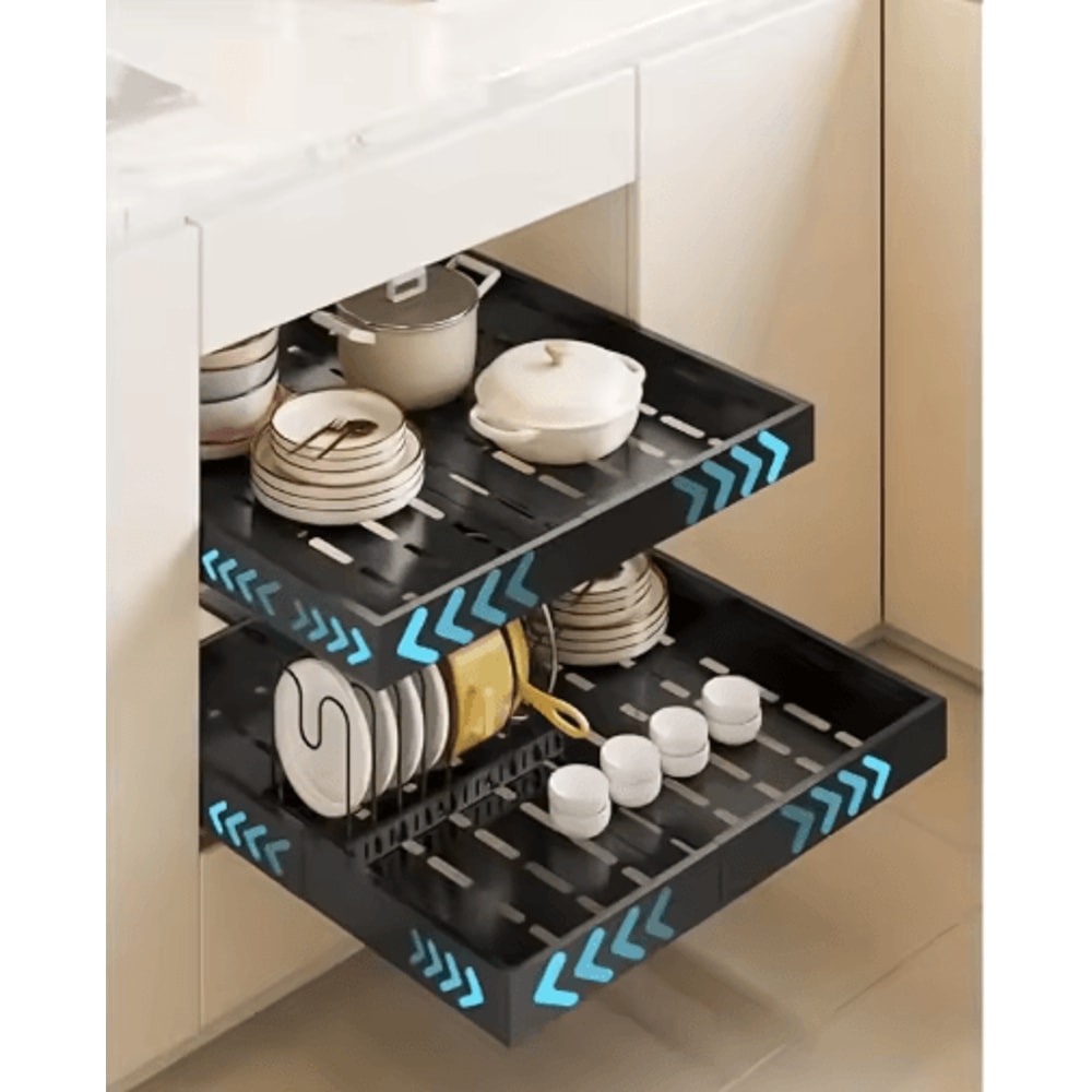 Expandable Pull Out Cabinet Organizer Sliding Under Sink Kitchen Storage Rack 2