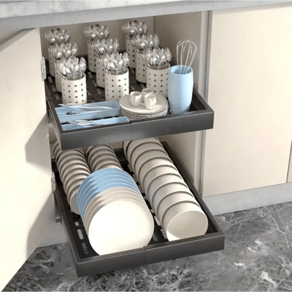 Expandable Pull Out Cabinet Organizer Sliding Under Sink Kitchen Storage Rack 3