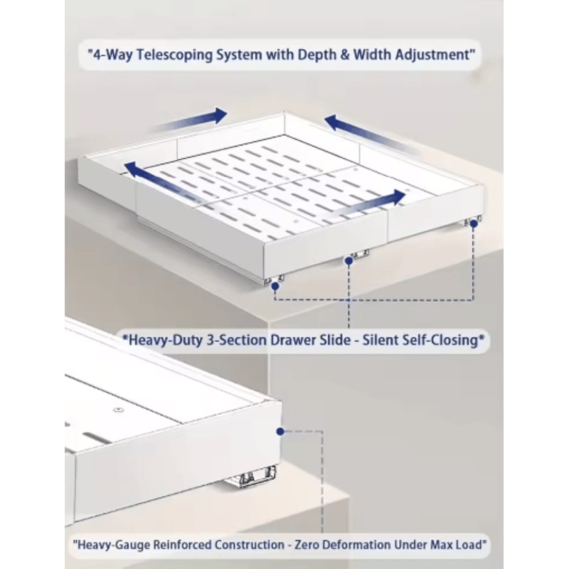 Expandable Pull Out Cabinet Organizer Sliding Under Sink Kitchen Storage Rack 6