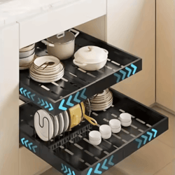 expandable pull out cabinet organizer sliding under sink kitchen storage rack