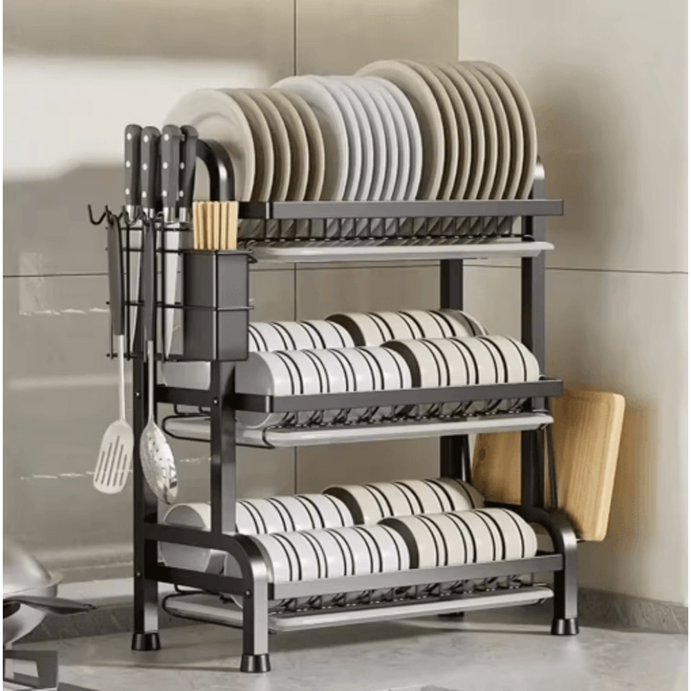 Multifunctional Multi Layer Dish Rack Portable Kitchen Countertop Storage Drain Shelf 9